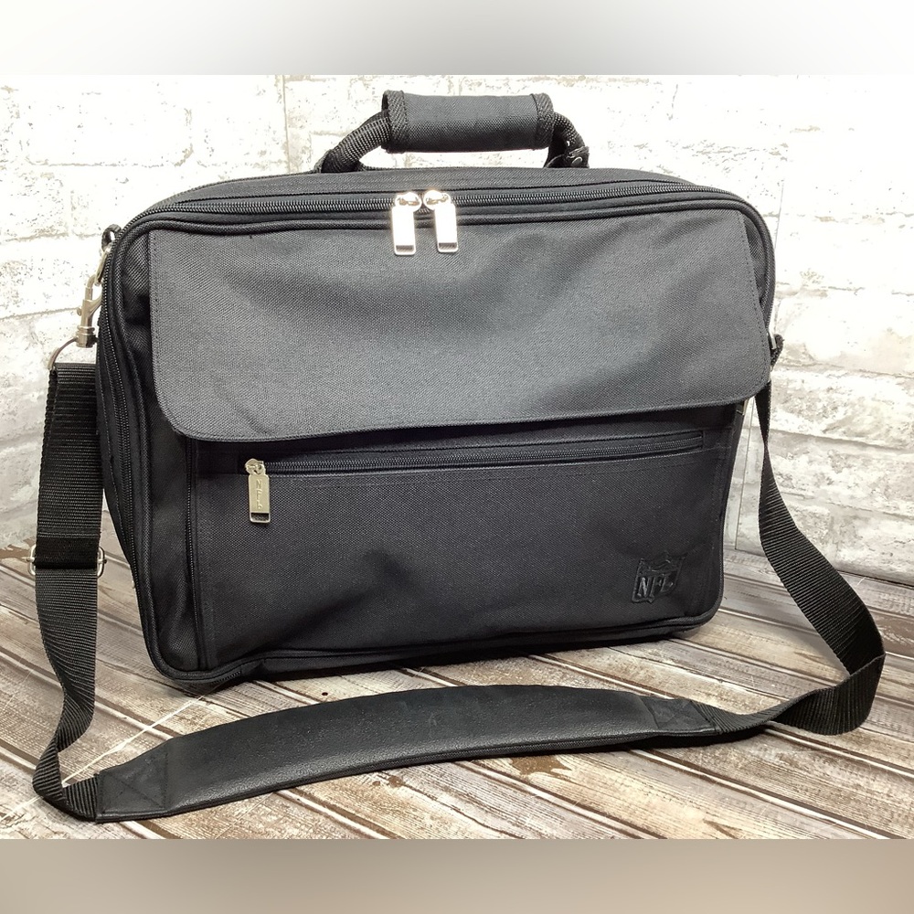 NFL Ballistic Nylon Black Expandable Laptop Tablet Briefcase Rare Football NWOT